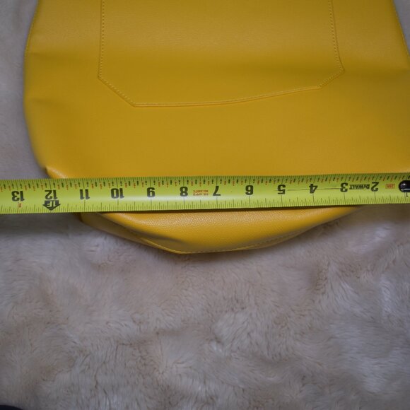 Saks Yellow Faux Leather Tote Shoulder Bag Large Purse Handbag - Picture 9 of 14